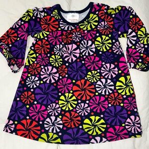 Hanna Andersson colorful pinwheel dress sz 90/3T EUC smoke free home